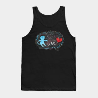 Grief Is Love Blue Cat Galaxy Brain Tank Top